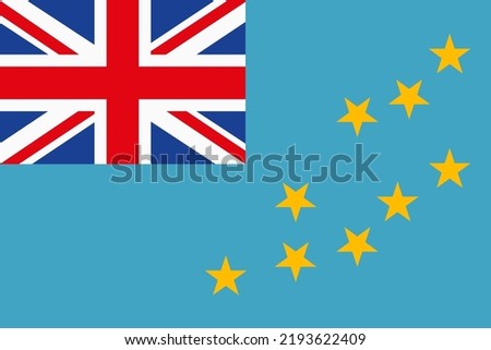 Flag of Tuvalu. Ellice Islands national banner and patriotic symbol. Official colors. Flat vector illustration.