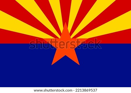 Flag of Arizona. Banner and patriotic symbol. Official colors. Flat vector illustration.