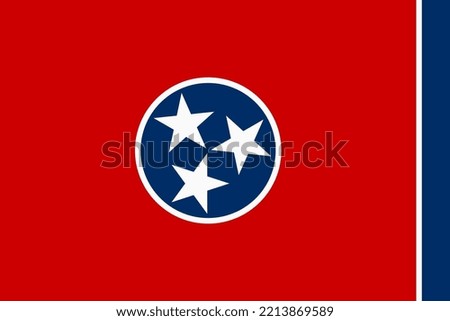 Flag of Tennessee. Banner and patriotic symbol. Official colors. Flat vector illustration.