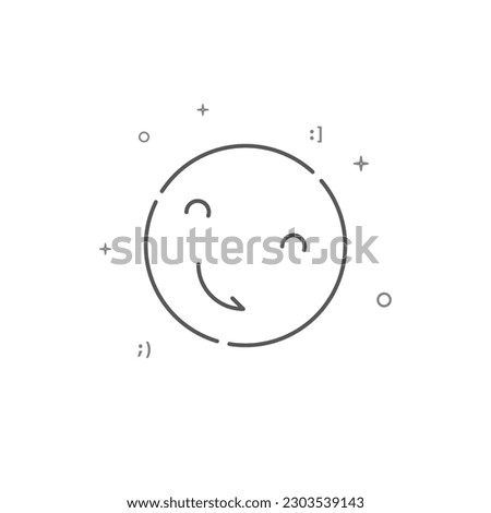 Grinning child simple vector line icon. Symbol, pictogram, sign isolated on white background. Editable stroke. Adjust line weight.