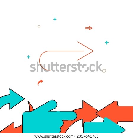 Return right arrow filled line vector icon, simple illustration, related bottom border.