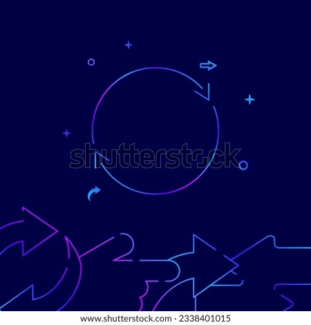Double reverse arrow, replace, exchange gradient line vector icon, simple illustration on a dark blue background, arrows and pointers related bottom border.