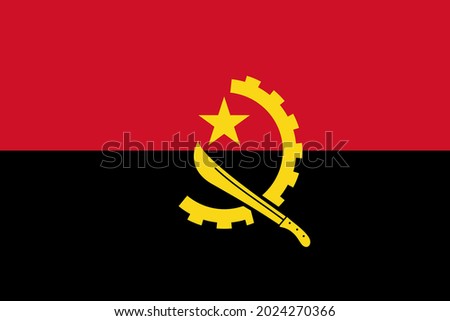Flag Angola vector illustration symbol national country icon. Freedom nation flag Angola independence patriotism celebration design government international official symbolic object culture