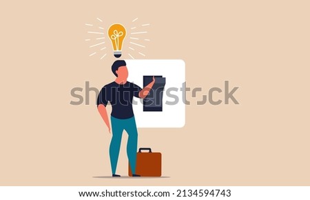 Switch light bulb with bright brain. Genius head innovation and human smart idea thinking vector illustration concept. Conceptual inspiration and imagination people. Business creative intelligent man