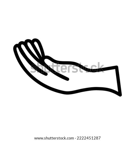 Human hand vector person icon illustration isolated white. Thumb human hand silhouette signature concept arm group. Drawing male cartoon body part icon anatomy gesturing healthcare art