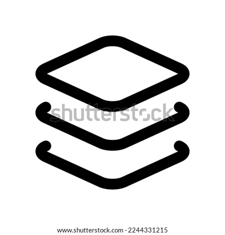 Layers icon line isolated on white background. Black flat thin icon on modern outline style. Linear symbol and editable stroke. Simple and pixel perfect stroke vector illustration.