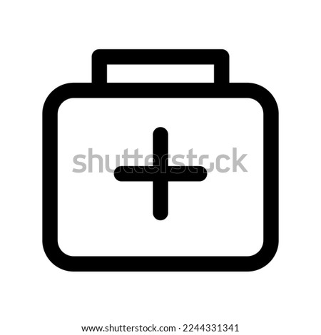 Medkit icon line isolated on white background. Black flat thin icon on modern outline style. Linear symbol and editable stroke. Simple and pixel perfect stroke vector illustration.
