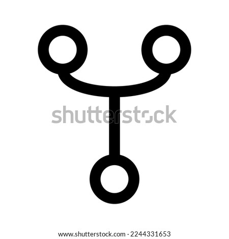 Git network icon line isolated on white background. Black flat thin icon on modern outline style. Linear symbol and editable stroke. Simple and pixel perfect stroke vector illustration.