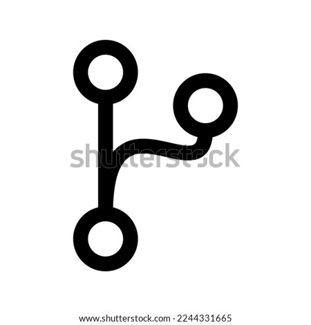 Git branch icon line isolated on white background. Black flat thin icon on modern outline style. Linear symbol and editable stroke. Simple and pixel perfect stroke vector illustration.
