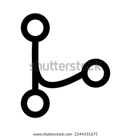 Git merge icon line isolated on white background. Black flat thin icon on modern outline style. Linear symbol and editable stroke. Simple and pixel perfect stroke vector illustration.