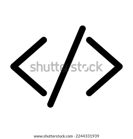 Code slash icon line isolated on white background. Black flat thin icon on modern outline style. Linear symbol and editable stroke. Simple and pixel perfect stroke vector illustration.