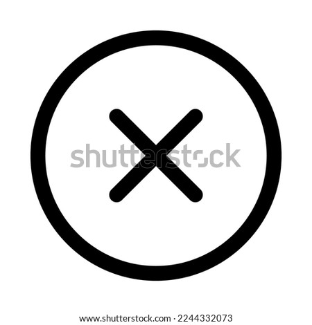 Close circle icon line isolated on white background. Black flat thin icon on modern outline style. Linear symbol and editable stroke. Simple and pixel perfect stroke vector illustration.