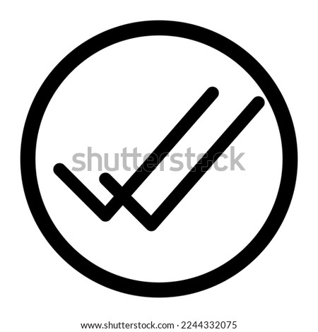 Checkmark done circle icon line isolated on white background. Black flat thin icon on modern outline style. Linear symbol and editable stroke. Simple and pixel perfect stroke vector illustration.