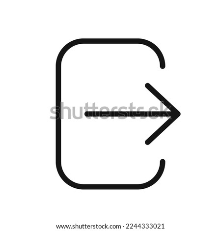 Logout line icon isolated on white background. Black flat thin icon on modern outline style. Linear symbol and editable stroke. Simple and pixel perfect stroke vector illustration. 