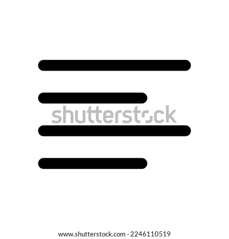 Text align left icon line isolated on white background. Black flat thin icon on modern outline style. Linear symbol and editable stroke. Simple and pixel perfect stroke vector illustration