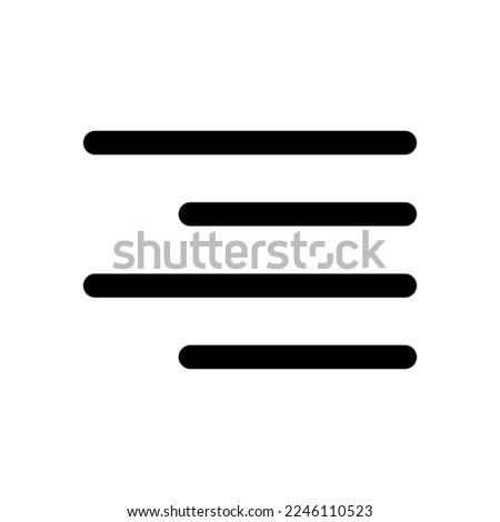 Text align right icon line isolated on white background. Black flat thin icon on modern outline style. Linear symbol and editable stroke. Simple and pixel perfect stroke vector illustration