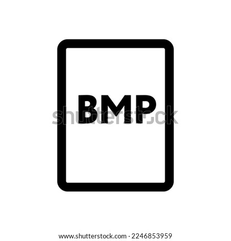 BMP file icon line isolated on white background. Black flat thin icon on modern outline style. Linear symbol and editable stroke. Simple and pixel perfect stroke vector illustration.