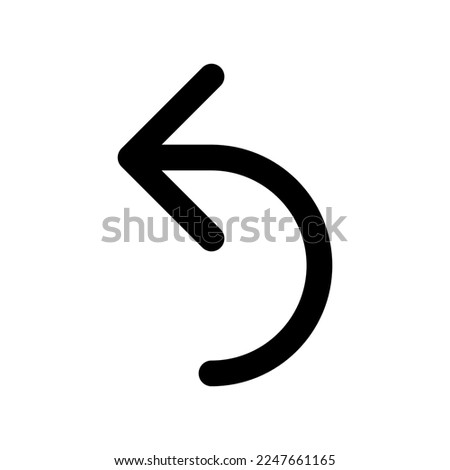 Undo action icon line isolated on white background. Black flat thin icon on modern outline style. Linear symbol and editable stroke. Simple and pixel perfect stroke vector illustration