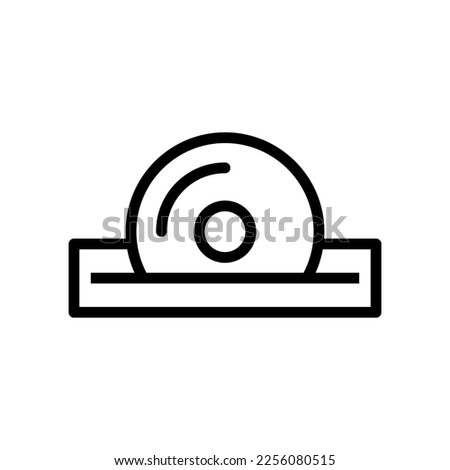 CD rom icon line isolated on white background. Black flat thin icon on modern outline style. Linear symbol and editable stroke. Simple and pixel perfect stroke vector illustration