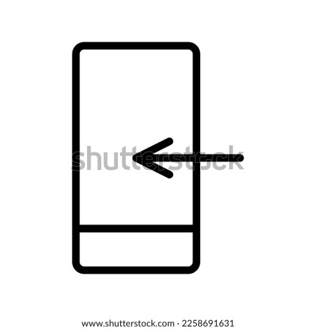 Import data to phone icon line isolated on white background. Black flat thin icon on modern outline style. Linear symbol and editable stroke. Simple and pixel perfect stroke vector illustration