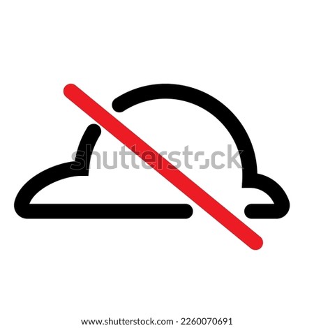 Cloud offline icon line isolated on white background. Black flat thin icon on modern outline style. Linear symbol and editable stroke. Simple and pixel perfect stroke vector illustration.