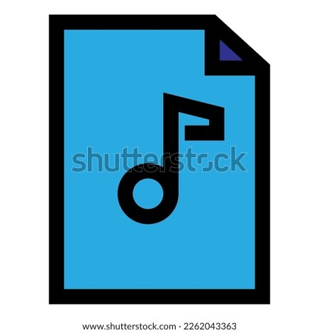 Music file icon line isolated on white background. Black flat thin icon on modern outline style. Linear symbol and editable stroke. Simple and pixel perfect stroke vector illustration.