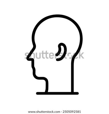 Head icon or modern line symbol. Vector line art and icon design with bold outline. Black and white Pixel Perfect minimalistic symbol isolated white background. Silhouette simple thin sign