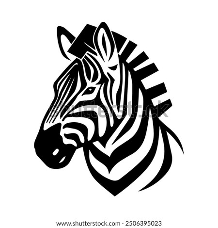 Zebra Head logo or modern line icon. Vector line art and icon design with bold outline. Black and white Pixel Perfect minimalistic symbol isolate white background. Creative logotype