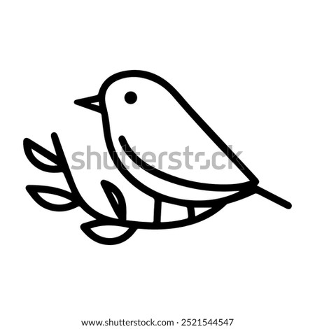 bird icon or modern line symbol. Vector line art and icon design with bold outline. Black and white Pixel Perfect minimalistic symbol isolated white background. Silhouette simple thin sign