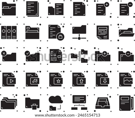 File and folder fill icon set vector design illustration stock