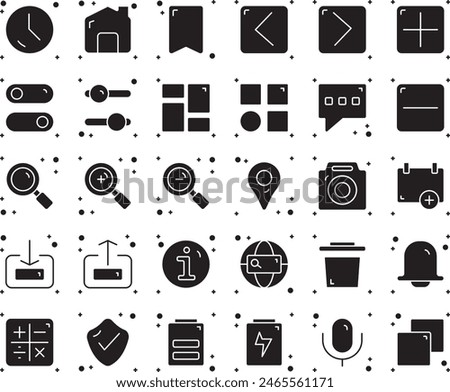 User interface fill icon set vector design illustration stock