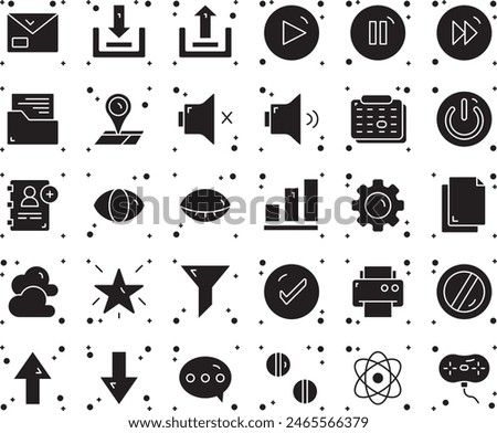 Miscellaneous fill icon set design illustration stock