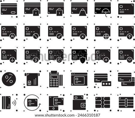 Credit card fill icon set design vector illustration stock