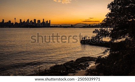 Similar – Image, Stock Photo Sunset behind Sydney skyline, Australia