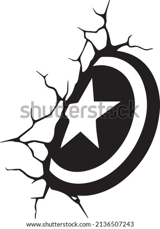 
captain America shield silhouette vector.