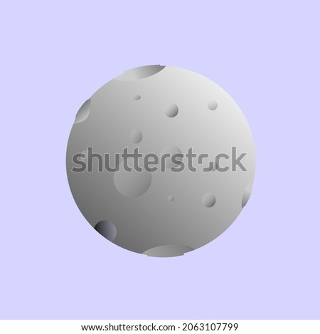 illustration of the moon in the galaxy, with a 2-dimensional image of the moon, a cartoon of the moon