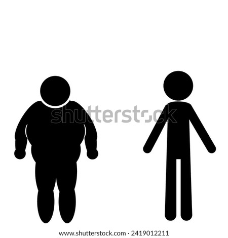 vector illustration of fat and thin people