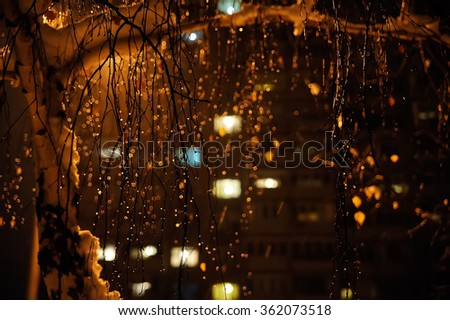 Similar – Image, Stock Photo Evening in the garden, brightened with lightning