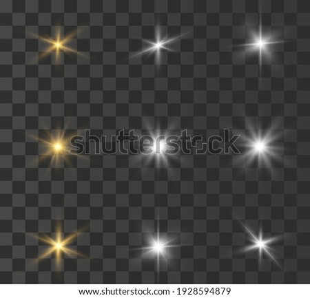  Bright flash of light, new star, bright sun for vector illustrations. Stock foto © 