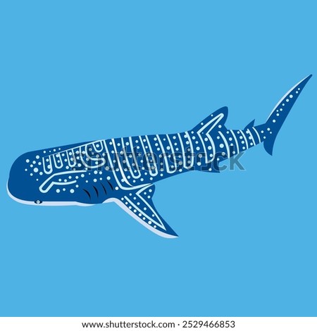 Vector design of whale shark with abstrack and unique pattern on the body