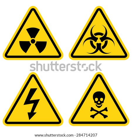 Hazard warning icon set 