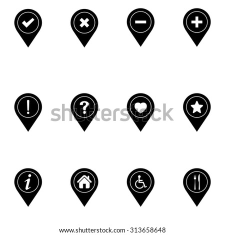 Map ponter set Icon . Vector illustration