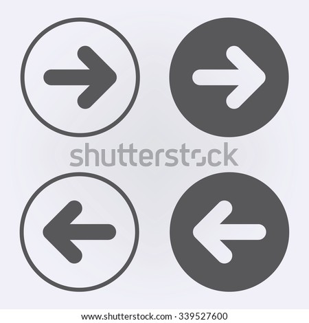 Forward and back or undo icon in circle . Arrow icon . Vector illustration
