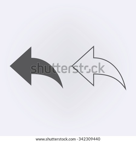 Back or undo outline icon . Arrow icon . Vector illustration