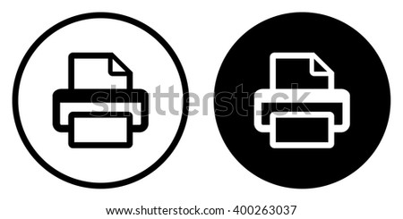 Printer or fax icon . Web symbol . Vector illustration