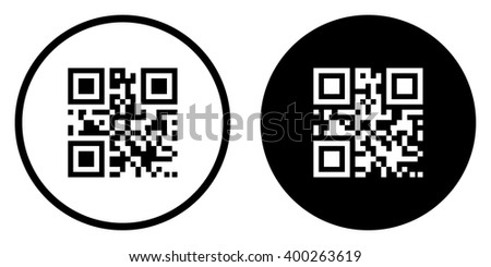 Qr code icon in circle . Vector illustration