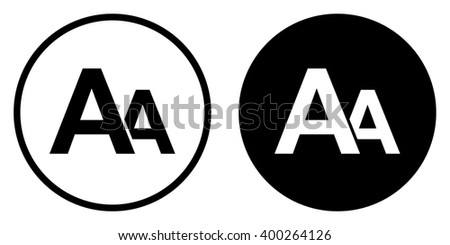 Font size icon in circle . Vector illustration