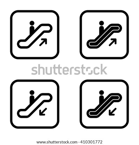 Escalator icon set . Vector illustration