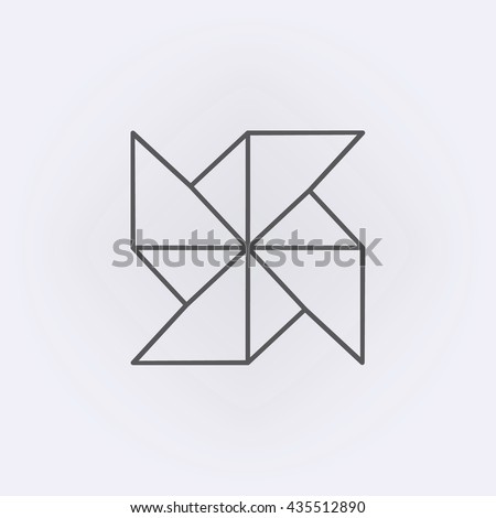 Paper windmill icon . Vector Illustration