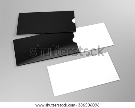 Mock up of white card with black holder